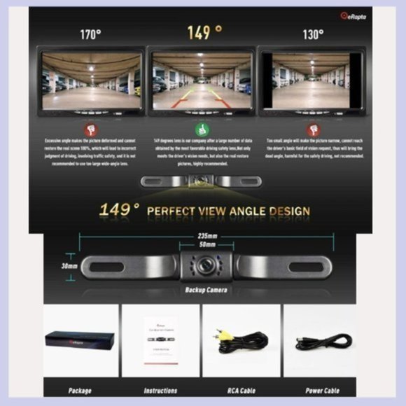 Black Rearview Camera with Night Vision - Picture 5 of 6